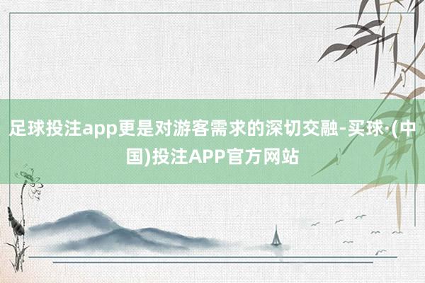 足球投注app更是对游客需求的深切交融-买球·(中国)投注APP官方网站