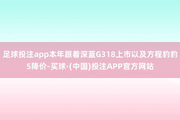 足球投注app本年跟着深蓝G318上市以及方程豹豹5降价-买球·(中国)投注APP官方网站