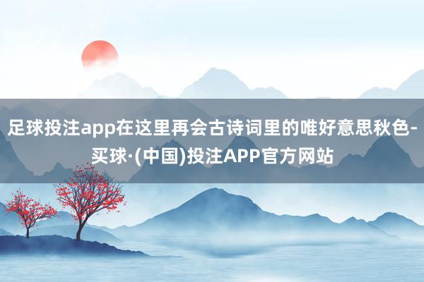 足球投注app在这里再会古诗词里的唯好意思秋色-买球·(中国)投注APP官方网站