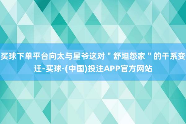 买球下单平台向太与星爷这对＂舒坦怨家＂的干系变迁-买球·(中国)投注APP官方网站