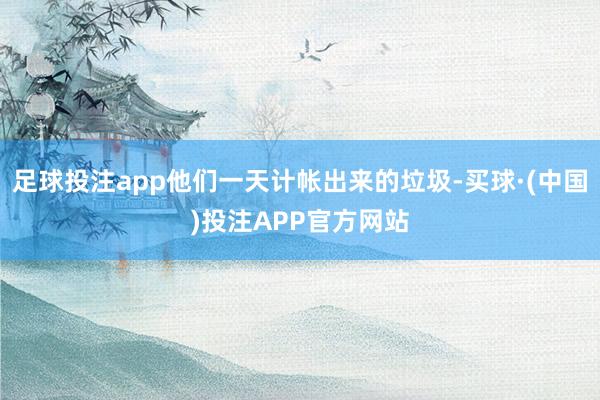 足球投注app他们一天计帐出来的垃圾-买球·(中国)投注APP官方网站