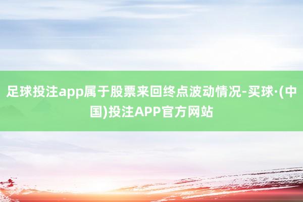 足球投注app属于股票来回终点波动情况-买球·(中国)投注APP官方网站