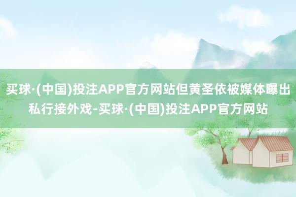 买球·(中国)投注APP官方网站但黄圣依被媒体曝出私行接外戏-买球·(中国)投注APP官方网站