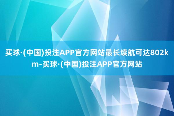 买球·(中国)投注APP官方网站最长续航可达802km-买球·(中国)投注APP官方网站