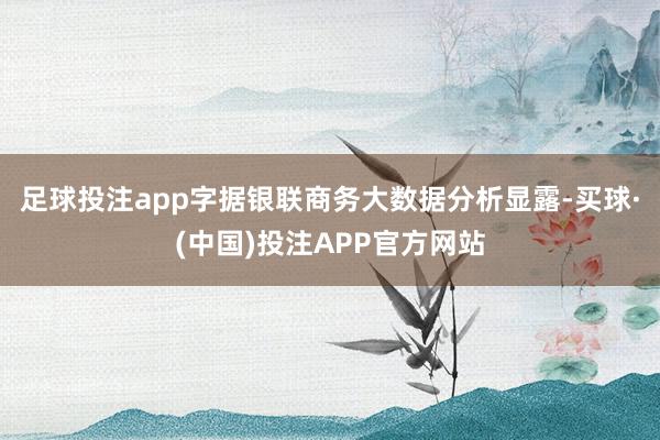 足球投注app字据银联商务大数据分析显露-买球·(中国)投注APP官方网站