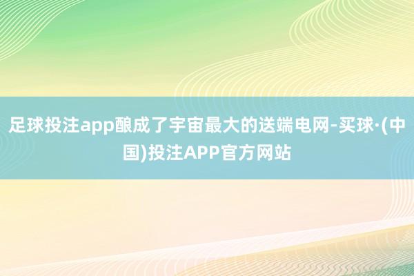 足球投注app酿成了宇宙最大的送端电网-买球·(中国)投注APP官方网站