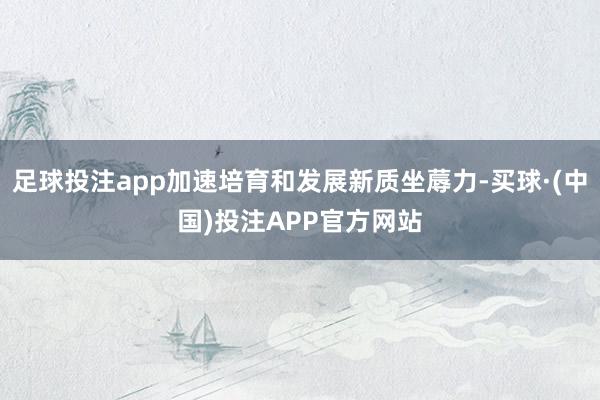 足球投注app加速培育和发展新质坐蓐力-买球·(中国)投注APP官方网站