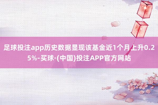 足球投注app历史数据显现该基金近1个月上升0.25%-买球·(中国)投注APP官方网站