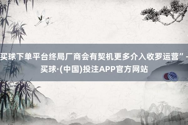 买球下单平台终局厂商会有契机更多介入收罗运营”-买球·(中国)投注APP官方网站