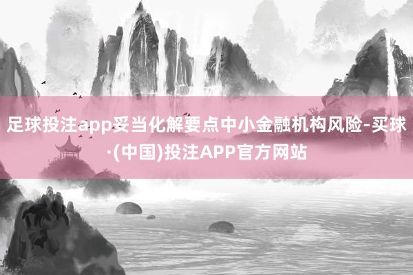 足球投注app妥当化解要点中小金融机构风险-买球·(中国)投注APP官方网站