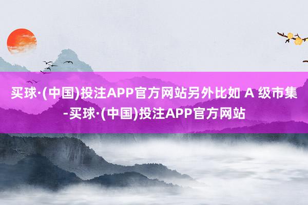 买球·(中国)投注APP官方网站另外比如 A 级市集-买球·(中国)投注APP官方网站