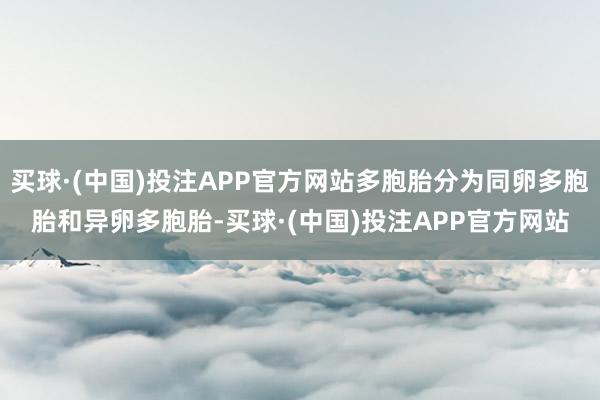 买球·(中国)投注APP官方网站多胞胎分为同卵多胞胎和异卵多胞胎-买球·(中国)投注APP官方网站