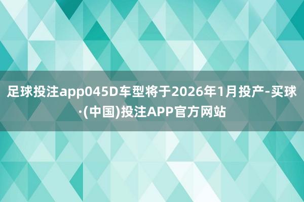 足球投注app045D车型将于2026年1月投产-买球·(中国)投注APP官方网站