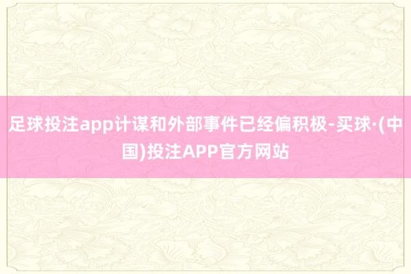 足球投注app计谋和外部事件已经偏积极-买球·(中国)投注APP官方网站