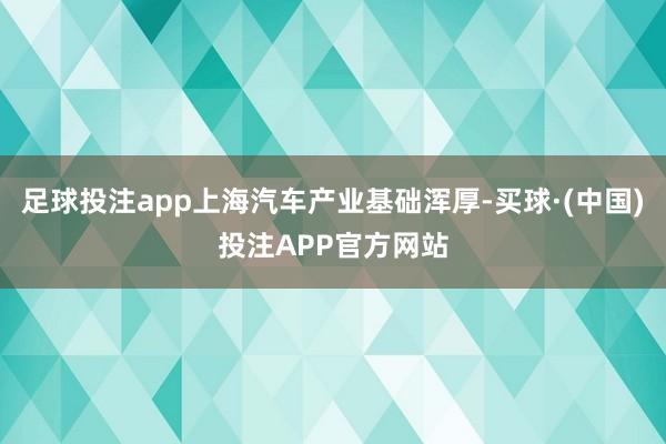 足球投注app上海汽车产业基础浑厚-买球·(中国)投注APP官方网站