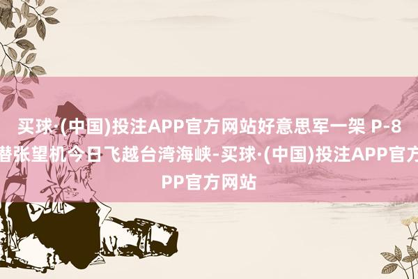 买球·(中国)投注APP官方网站好意思军一架 P-8A 反潜张望机今日飞越台湾海峡-买球·(中国)投注APP官方网站