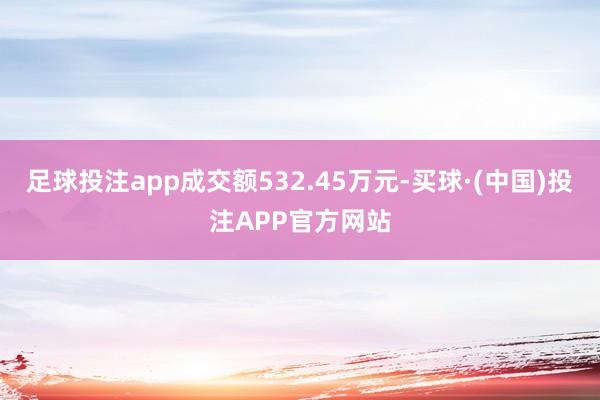 足球投注app成交额532.45万元-买球·(中国)投注APP官方网站