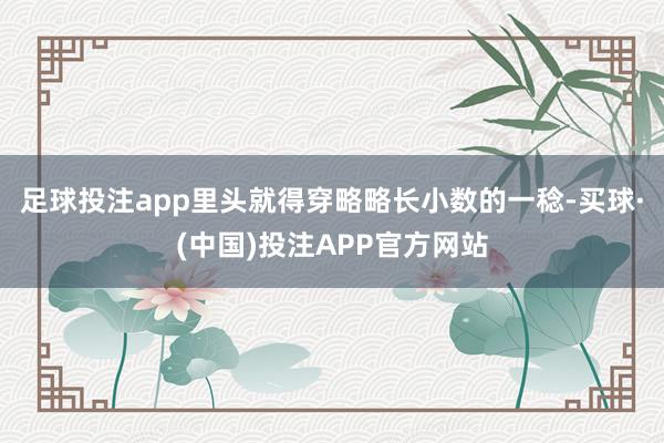 足球投注app里头就得穿略略长小数的一稔-买球·(中国)投注APP官方网站