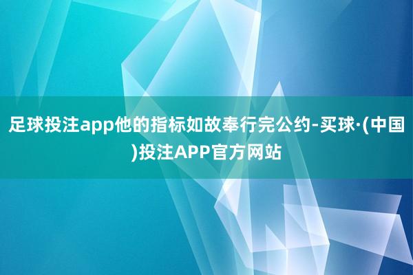 足球投注app他的指标如故奉行完公约-买球·(中国)投注APP官方网站