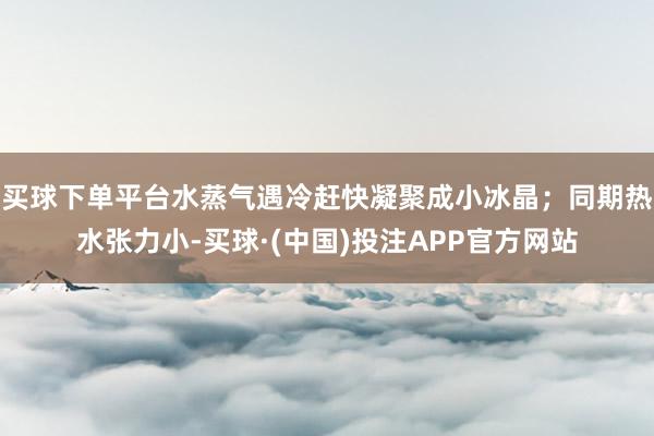 买球下单平台水蒸气遇冷赶快凝聚成小冰晶；同期热水张力小-买球·(中国)投注APP官方网站