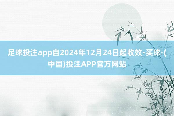 足球投注app自2024年12月24日起收效-买球·(中国)投注APP官方网站