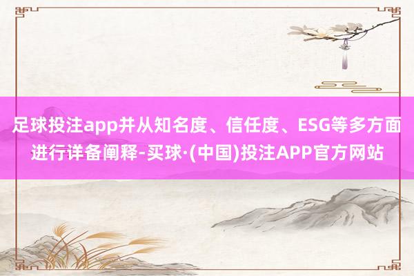 足球投注app并从知名度、信任度、ESG等多方面进行详备阐释-买球·(中国)投注APP官方网站