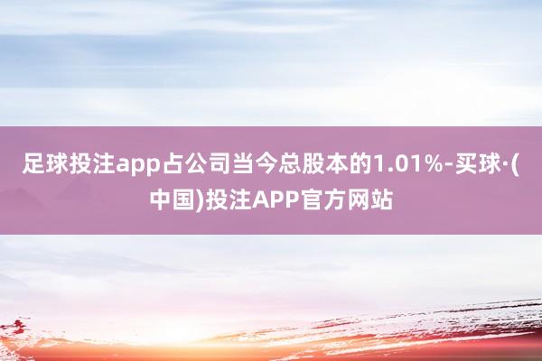 足球投注app占公司当今总股本的1.01%-买球·(中国)投注APP官方网站