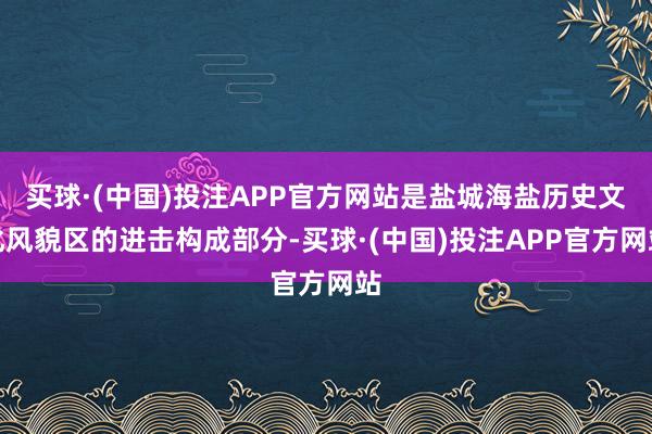 买球·(中国)投注APP官方网站是盐城海盐历史文化风貌区的进击构成部分-买球·(中国)投注APP官方网站