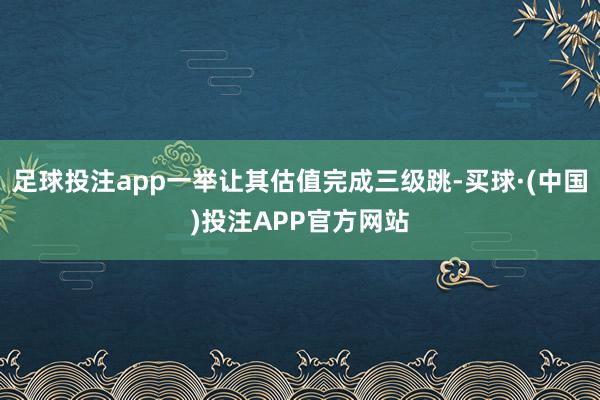 足球投注app一举让其估值完成三级跳-买球·(中国)投注APP官方网站