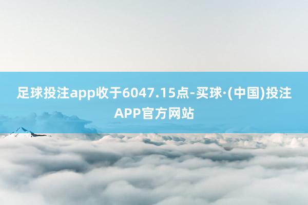 足球投注app收于6047.15点-买球·(中国)投注APP官方网站