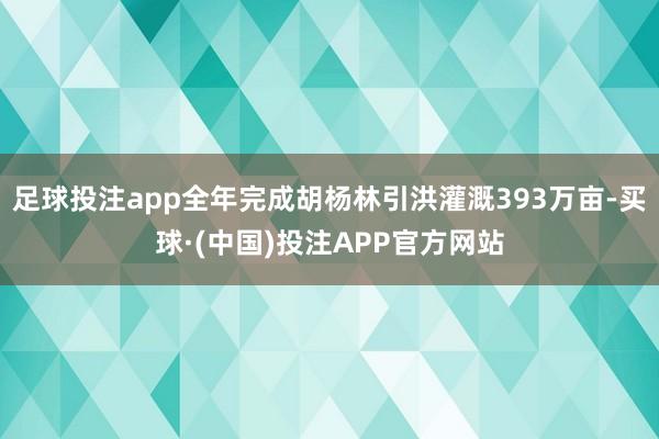 足球投注app全年完成胡杨林引洪灌溉393万亩-买球·(中国)投注APP官方网站