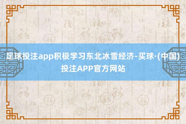 足球投注app积极学习东北冰雪经济-买球·(中国)投注APP官方网站