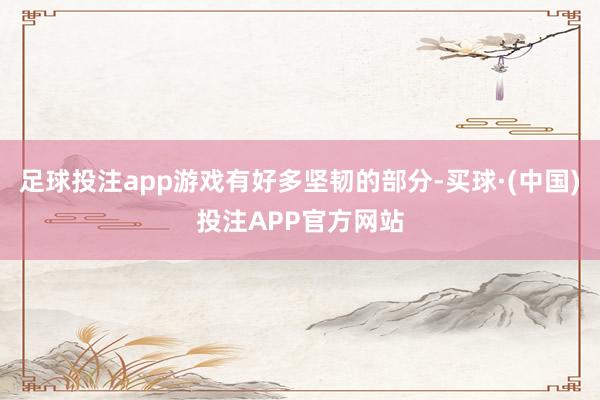 足球投注app游戏有好多坚韧的部分-买球·(中国)投注APP官方网站