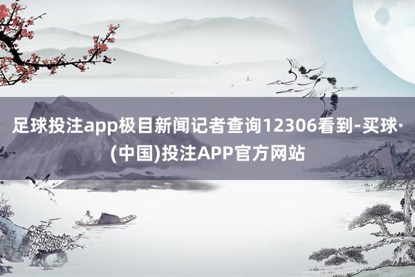 足球投注app极目新闻记者查询12306看到-买球·(中国)投注APP官方网站