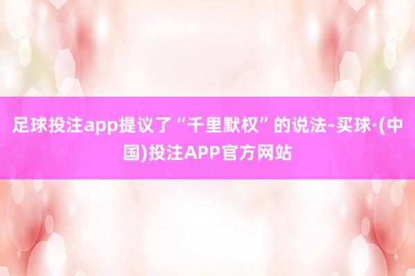 足球投注app提议了“千里默权”的说法-买球·(中国)投注APP官方网站