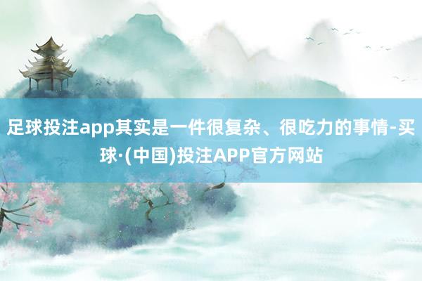 足球投注app其实是一件很复杂、很吃力的事情-买球·(中国)投注APP官方网站