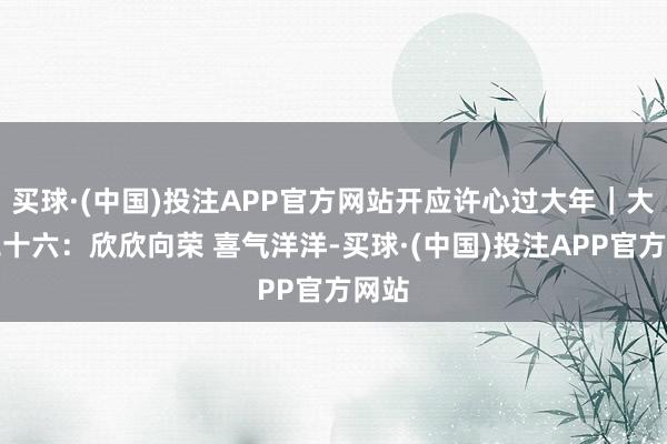 买球·(中国)投注APP官方网站开应许心过大年|大年二十六:欣欣向荣 喜气洋洋-买球·(中国)投注APP官方网站