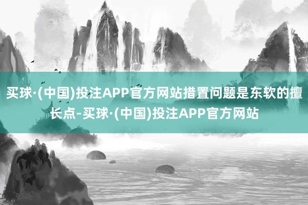 买球·(中国)投注APP官方网站措置问题是东软的擅长点-买球·(中国)投注APP官方网站