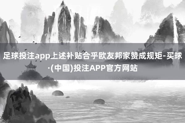 足球投注app上述补贴合乎欧友邦家赞成规矩-买球·(中国)投注APP官方网站