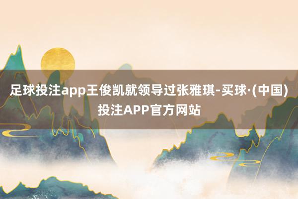 足球投注app王俊凯就领导过张雅琪-买球·(中国)投注APP官方网站